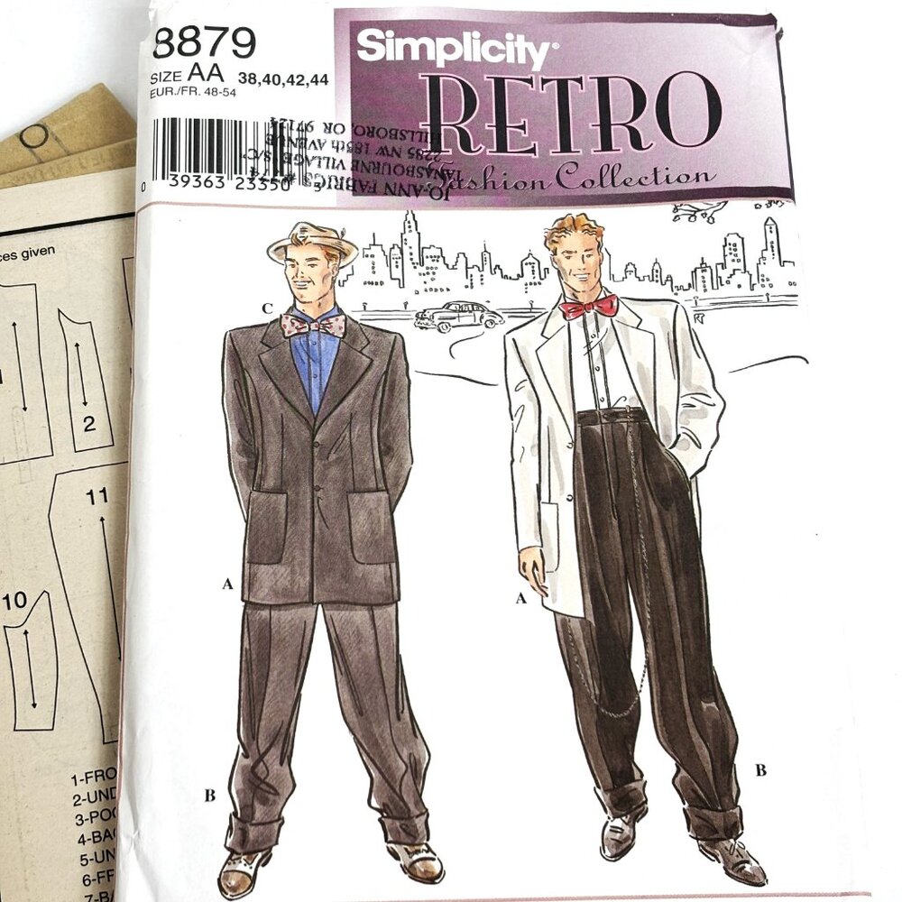 Simplicity 8879 Retro Zoot Suit Pattern Size 38-44 NWT NOS - Picture 3 of 6